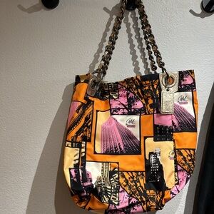 Coach brand Vintage purse in colorful Parker New York City print
